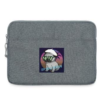 80S 90S STYLE DOG WITH LENSES - Laptop bag 15" - heather grey - Front