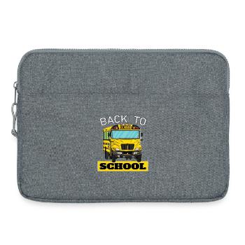 Back to school, Schulbeginn, Schulbus - Laptoptasche 15" - Grau meliert - Vorne