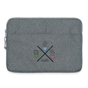 Funny design in colorful with cacti - Laptop bag 15" - heather grey - Front