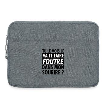 Tu le vois le va te faire foutre ? - Sacoche pour ordinateur portable 15 pouces - gris chiné - Devant