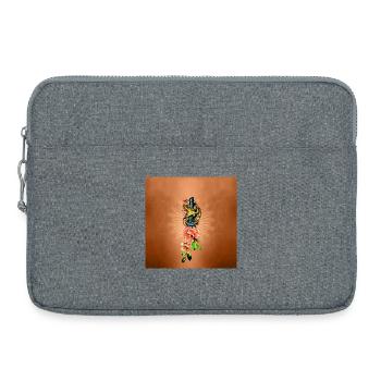 Superbe serpent avec des fleurs. - Sacoche pour ordinateur portable 15 pouces - gris chiné - Devant