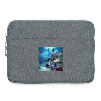 Merveilleuse sirène avec des méduses - Sacoche pour ordinateur portable 15 pouces - gris chiné - Devant