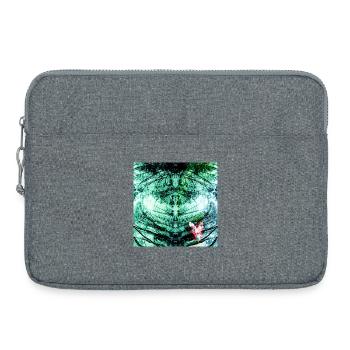 Forest Reflection Teal Butterfly - Laptop bag 15" - heather grey - Front