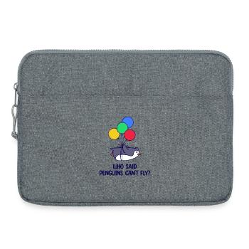 Animal Penguin Humorous Statement Balloon Bird - Laptop bag 15" - heather grey - Front