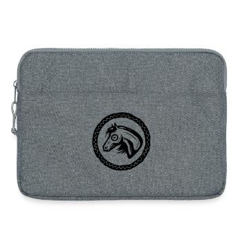 Portrait de cheval - Sacoche pour ordinateur portable 15 pouces - gris chiné - Devant