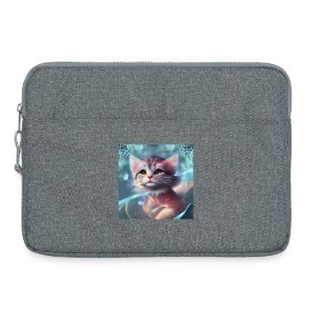 Cute little kitten - Laptop bag 15" - heather grey - Front