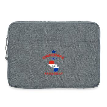 Design original 100 % drapeau du Paraguay - Sacoche pour ordinateur portable 15 pouces - gris chiné - Devant