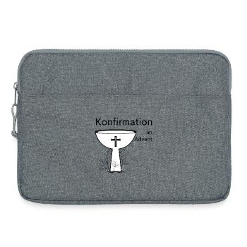 Konfirmation im Advent Abendmahl Stechpalme Symbol - Laptoptasche 15" - Grau meliert - Vorne