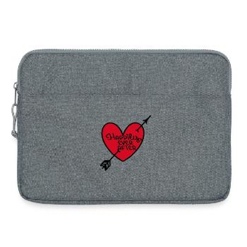 Rotes Herz Romantische Geschichte - Laptoptasche 15" - Grau meliert - Vorne