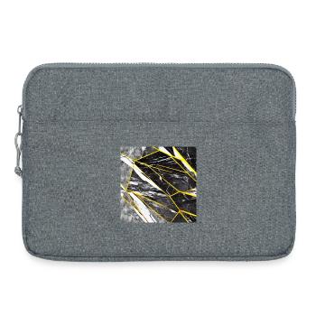 Schwarz Gold Marmorimitat - Laptoptasche 15" - Grau meliert - Vorne