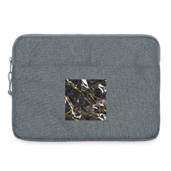 Marmor Schwarz Gold Marmorimitat - Laptoptasche 15" - Grau meliert - Vorne