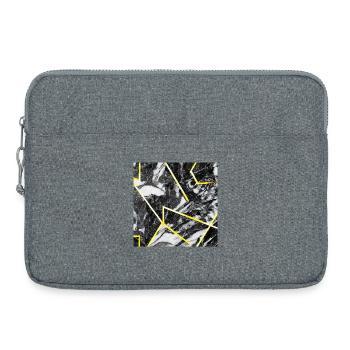 Marmor Schwarz Gold Geometrische Textur - Laptoptasche 15" - Grau meliert - Vorne