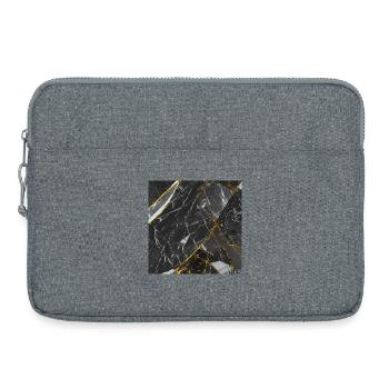 Marmor Schwarz Gold Textur - Laptoptasche 15" - Grau meliert - Vorne
