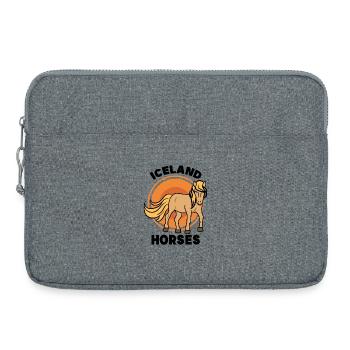 Islandpferde Pferdenarr Statement Araber Trab - Laptoptasche 15" - Grau meliert - Vorne