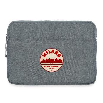 Insigne rétro de la Skyline de Milan Lombardie - Sacoche pour ordinateur portable 15 pouces - gris chiné - Devant