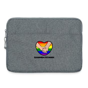 Homo Lgbt Herz Beziehung Regenbogen Statement - Laptoptasche 15" - Grau meliert - Vorne