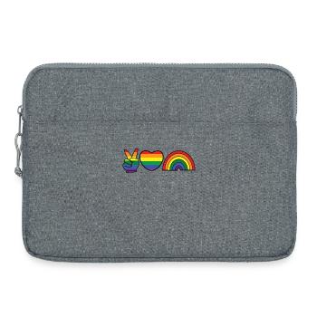 Regenbogen Herz Gleichberechtigung Lgbt Homo - Laptoptasche 15" - Grau meliert - Vorne
