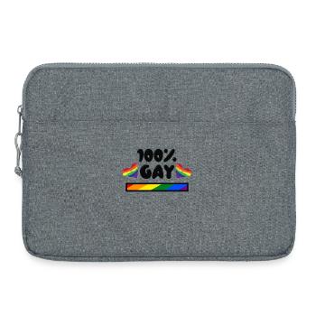 Gay Stolz Herz Regenbogen Lgbt Statement Homo - Laptoptasche 15" - Grau meliert - Vorne
