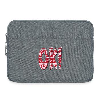 STRICKMUSTER OK - ZUSTIMMUNG SPRÜCHE - Laptoptasche 15" - Grau meliert - Vorne