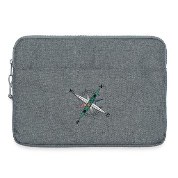 Conception de kayak cool avec rose des vents, kayak vert - Sacoche pour ordinateur portable 15 pouces - gris chiné - Devant