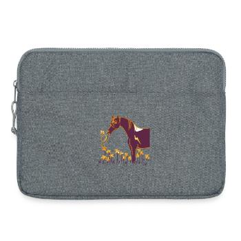 Cheval violet avec anneau fleuri - Sacoche pour ordinateur portable 15 pouces - gris chiné - Devant