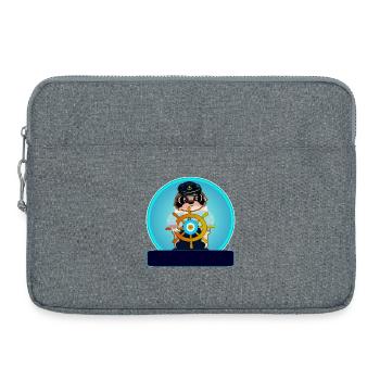 Cadeaux personnalisés - Prénom - Voile - Sacoche pour ordinateur portable 15 pouces - gris chiné - Devant