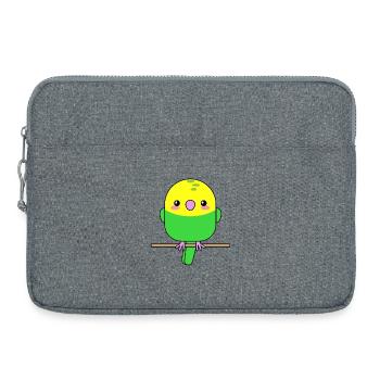 Wellensittich Papagei - Laptoptasche 15" - Grau meliert - Vorne