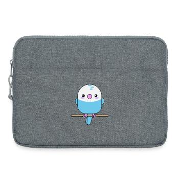 Perruche mignonne, perroquet, oiseau - Sacoche pour ordinateur portable 15 pouces - gris chiné - Devant