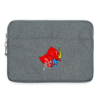 kanjimuster „Stärke“, samureihelm - Laptoptasche 15" - Grau meliert - Vorne