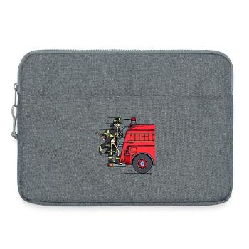 Feuerwehrauto Feuerwehr Feuerwehrmann Retter - Laptoptasche 15" - Grau meliert - Vorne