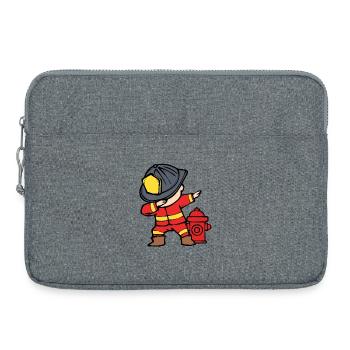 Retter Feuerwehrhelm Feuerwehrschlauch Feuerwehr - Laptoptasche 15" - Grau meliert - Vorne