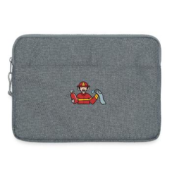 Feuerwehrschlauch Feuerlöscher Feuerwehr Retter - Laptoptasche 15" - Grau meliert - Vorne