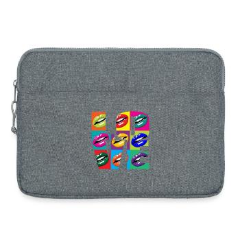 Mehrfarbige Pop-Art-Lippen - Laptoptasche 15" - Grau meliert - Vorne