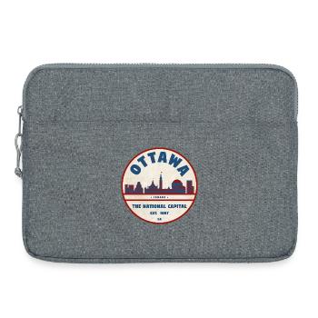 Ottawa Skyline Rétro - Sacoche pour ordinateur portable 15 pouces - gris chiné - Devant