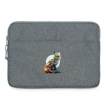 Renard coloré avec des feuilles colorées - Sacoche pour ordinateur portable 15 pouces - gris chiné - Devant