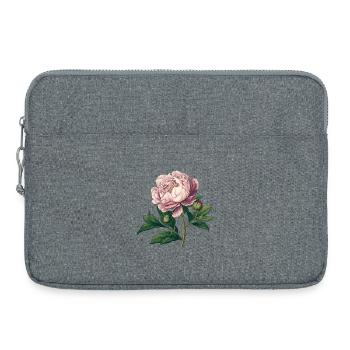 Traditionelle Pfingstrose - Vintage Rosa Aquarel - Laptoptasche 15" - Grau meliert - Vorne