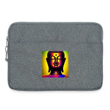 Méditation Bouddha Zen - Sacoche pour ordinateur portable 15 pouces - gris chiné - Devant
