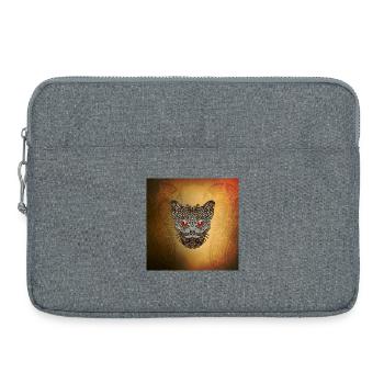 decorative cat head - Laptop bag 15" - heather grey - Front
