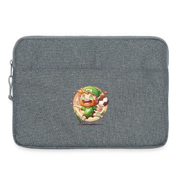 Cartoon Leprechaun avec football - Sacoche pour ordinateur portable 15 pouces - gris chiné - Devant