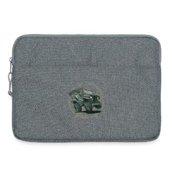 Willys MB Offroader 4x4 Star ROOFTOP Us Army - Laptoptasche 15" - Grau meliert - Vorne