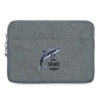 Delfin - free, smart, helpful - Laptop bag 15" - heather grey - Front