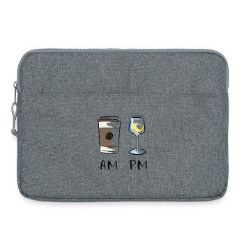 AM - PM, Café - Vin - Sacoche pour ordinateur portable 15 pouces - gris chiné - Devant