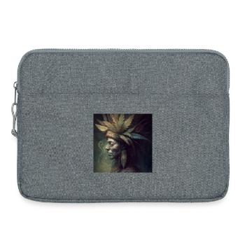Portrait Tribal Cannabis Rêveur - Sacoche pour ordinateur portable 15 pouces - gris chiné - Devant