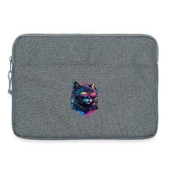Coole Katze - Laptoptasche 15" - Grau meliert - Vorne