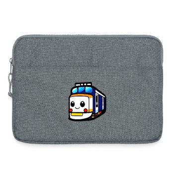 Lokomotive, Zug, Eisenbahn - Laptoptasche 15" - Grau meliert - Vorne