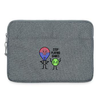 Padel Player Racket Statement Balls Padel Game - Laptop bag 15" - heather grey - Front