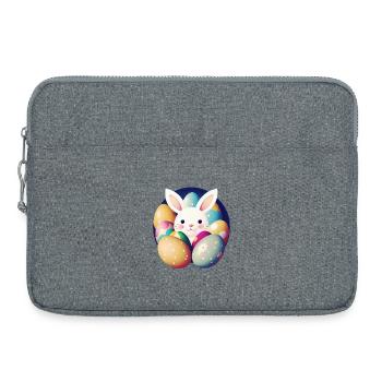 Lapin de Pâques avec des œufs de Pâques - Sacoche pour ordinateur portable 15 pouces - gris chiné - Devant