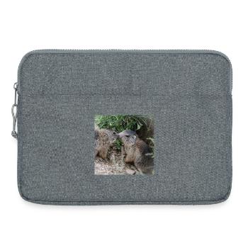 Murmeltiere 5 verschmust. Alpen Liebe und Geschenk - Laptoptasche 15" - Grau meliert - Vorne