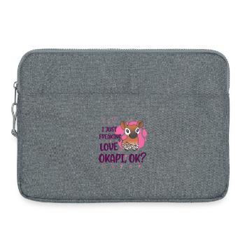 Ich liebe Okapi - Laptoptasche 15" - Grau meliert - Vorne