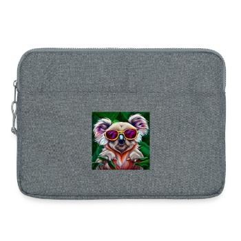 Koala coloré avec des lunettes de soleil - Sacoche pour ordinateur portable 15 pouces - gris chiné - Devant